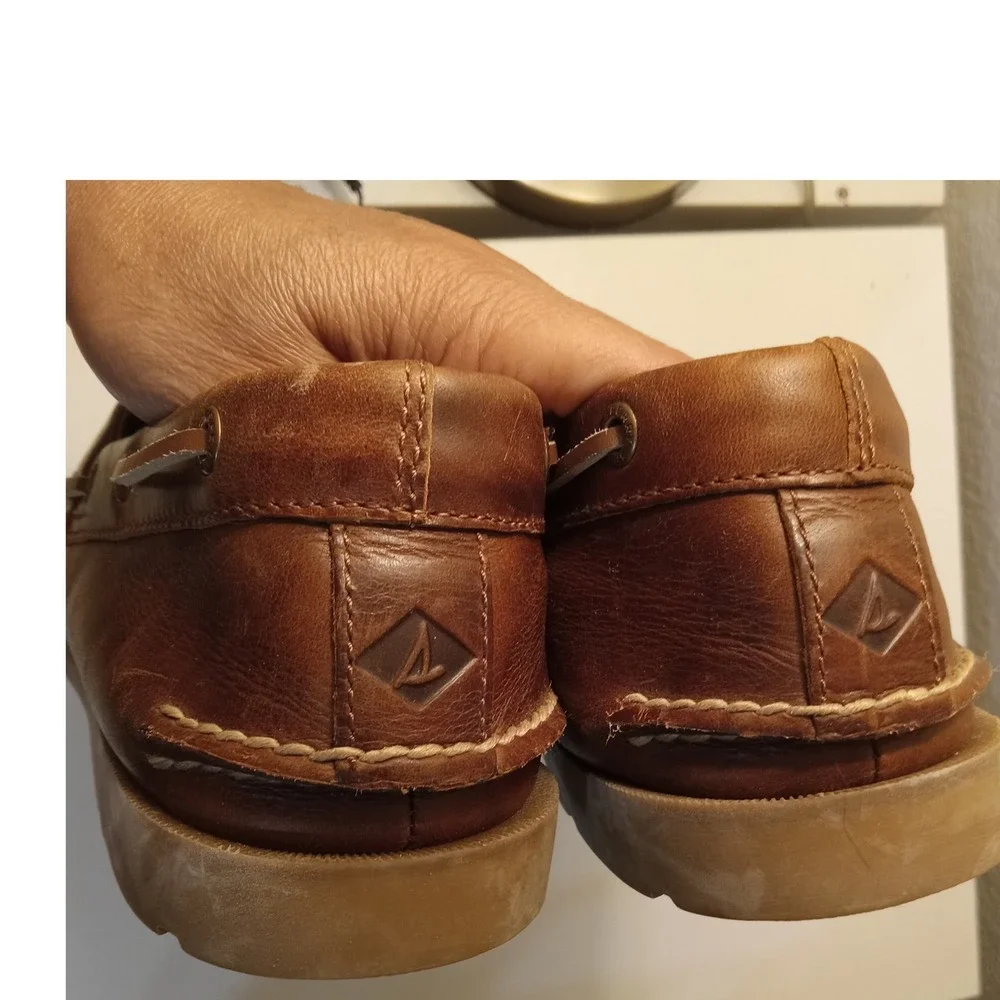 Sperry Top-Sider Mens Billfish 3-Eye‎ Boat Shoes Tan Leather 12M Casual Classic